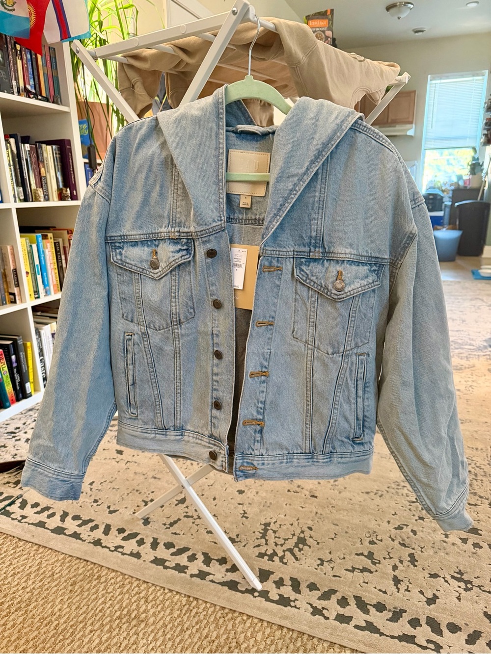 Gap × BÉIS Light Blue Oversized Hooded Denim Jacket